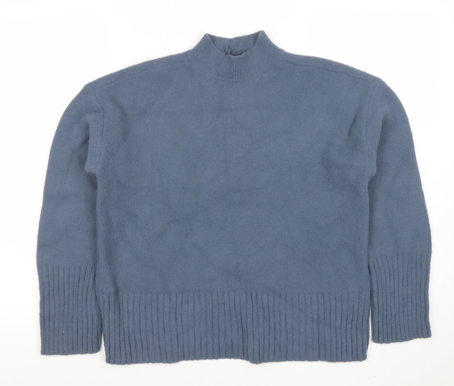 Marks and Spencer Women’s Blue Mock Neck Pullover Jumper Size M