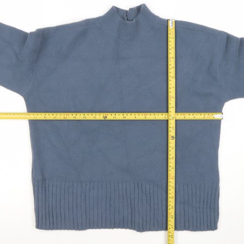 Marks and Spencer Women’s Blue Mock Neck Pullover Jumper Size M