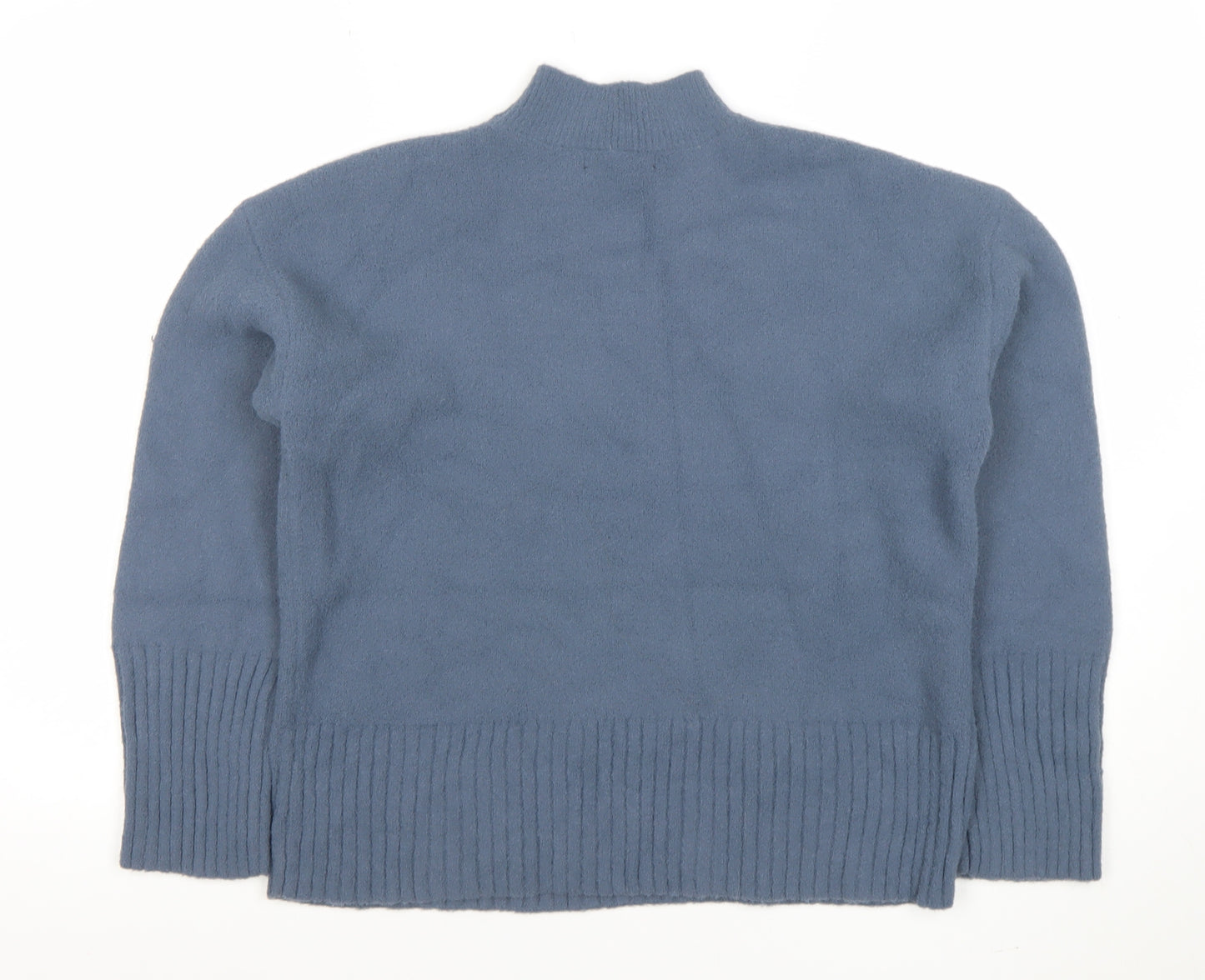 Marks and Spencer Women’s Blue Mock Neck Pullover Jumper Size M