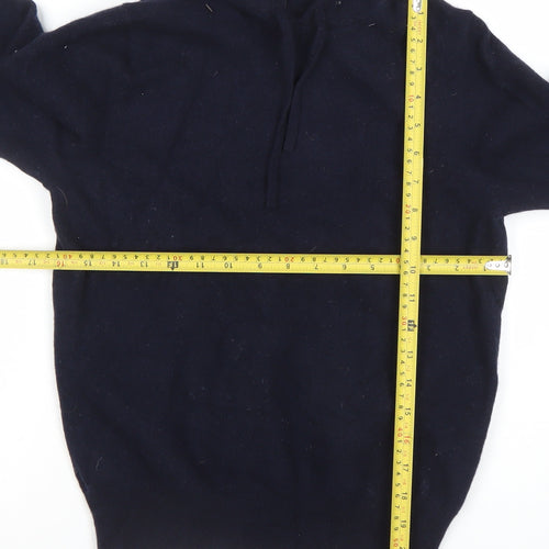 Paul Costelloe Boys Navy Wool Cashmere Pullover Hoodie Size L