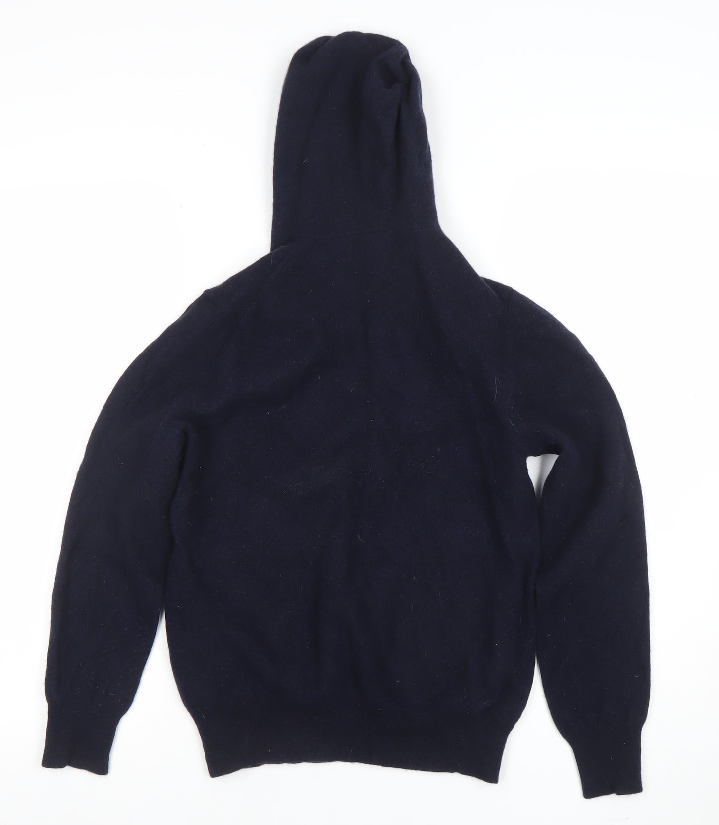 Paul Costelloe Boys Navy Wool Cashmere Pullover Hoodie Size L