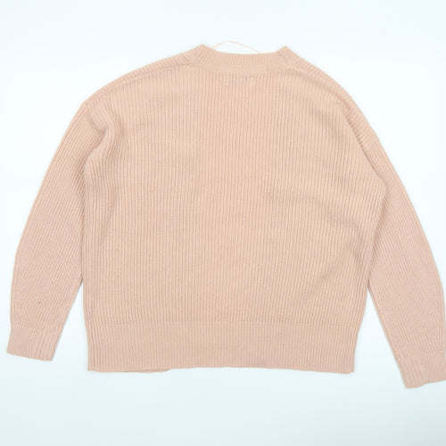 Papaya Women’s Beige Knit Cardigan Size M Long Sleeve Acrylic