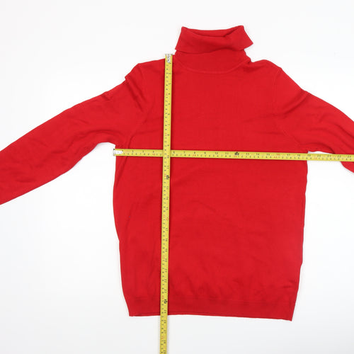Pimkie Women's Red Roll Neck Long Sleeve Pullover Jumper XL