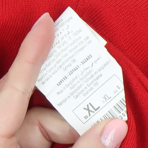 Pimkie Women's Red Roll Neck Long Sleeve Pullover Jumper XL