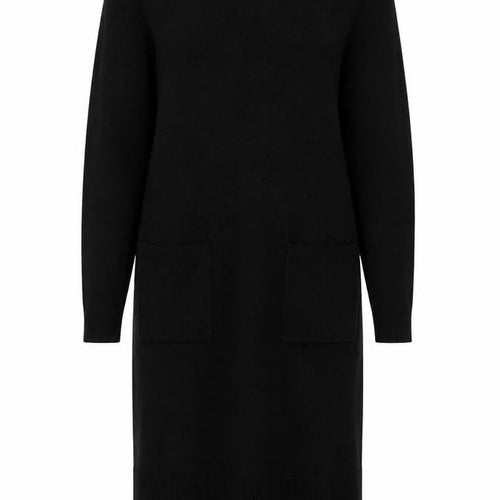Papaya Women’s Black Size 8 Jumper Dress V-Neck Knit Long Sleeve