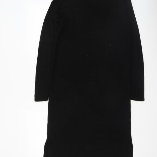 Papaya Women’s Black Size 8 Jumper Dress V-Neck Knit Long Sleeve