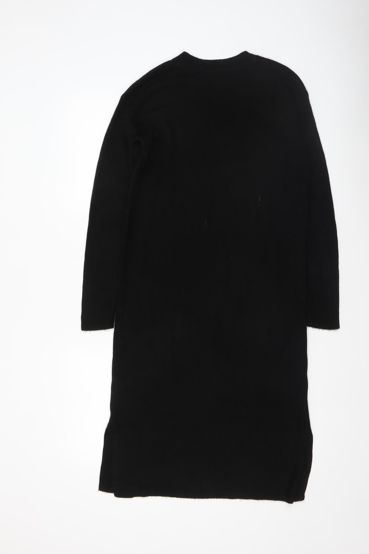 Papaya Women’s Black Size 8 Jumper Dress V-Neck Knit Long Sleeve