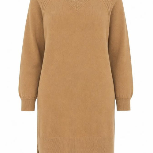 Papaya Women’s Beige V-Neck Knit Jumper Dress Size 8