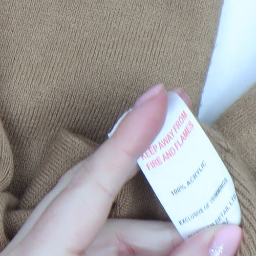 Papaya Women’s Beige V-Neck Knit Jumper Dress Size 8