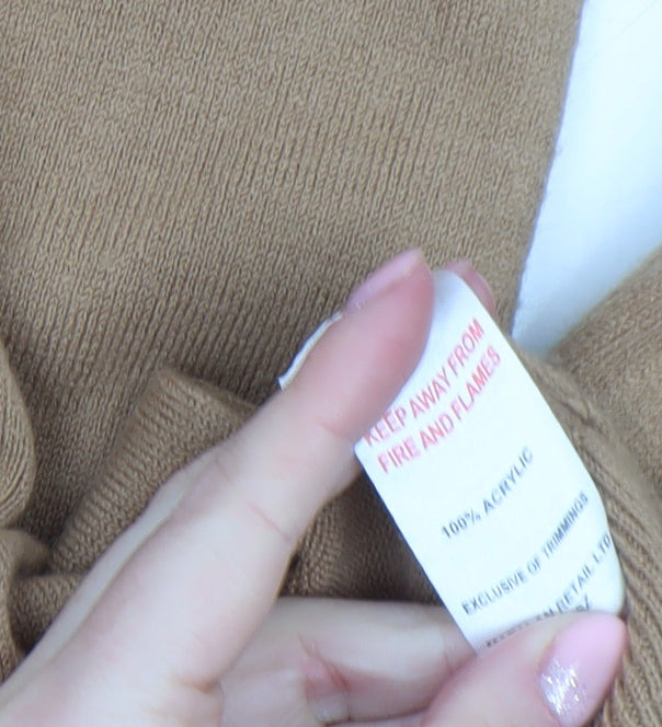 Papaya Women’s Beige V-Neck Knit Jumper Dress Size 8