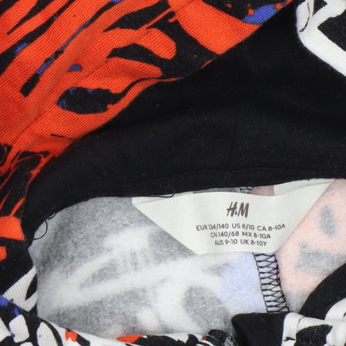 H&M Boys Multicoloured One Piece Pyjama Set Hooded 8-10 Years Graffiti Print