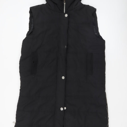 Rising Women's Black XL Puffer Hooded Sleeveless Waistcoat