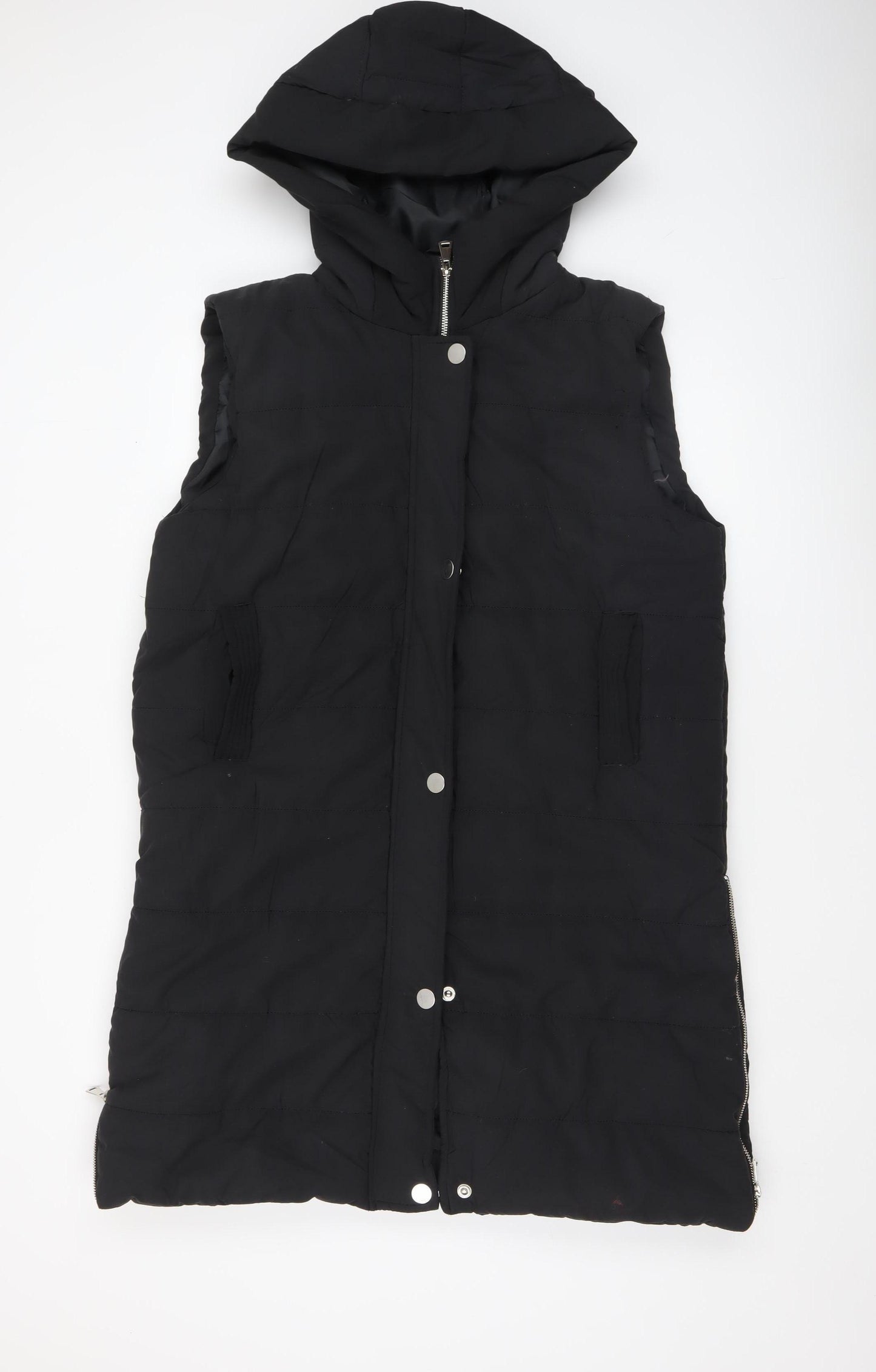 Rising Women's Black XL Puffer Hooded Sleeveless Waistcoat