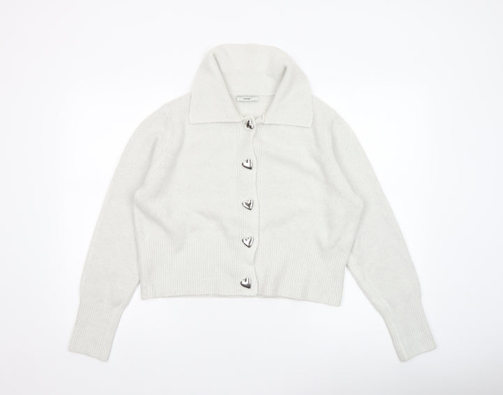 George Women’s Ivory Collared Cardigan L Long Sleeve Knit