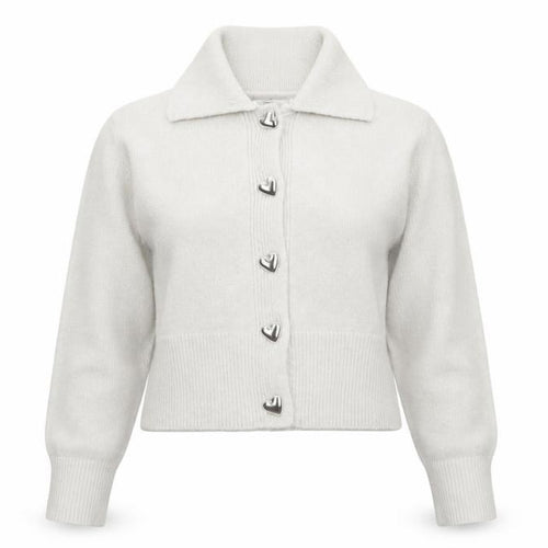 George Women’s Ivory Collared Cardigan L Long Sleeve Knit