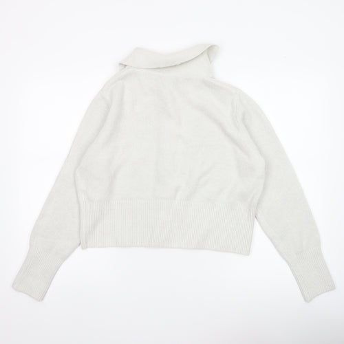 George Women’s Ivory Collared Cardigan L Long Sleeve Knit