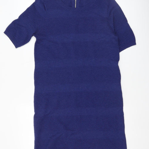 Tu Women’s Blue Shift Dress Size 12 Knit Short Sleeve Workwear