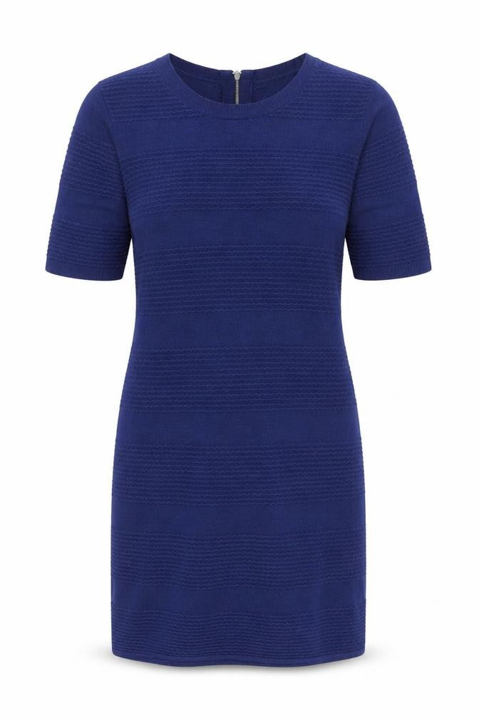 Tu Women’s Blue Shift Dress Size 12 Knit Short Sleeve Workwear