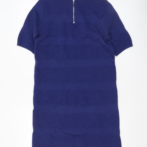 Tu Women’s Blue Shift Dress Size 12 Knit Short Sleeve Workwear