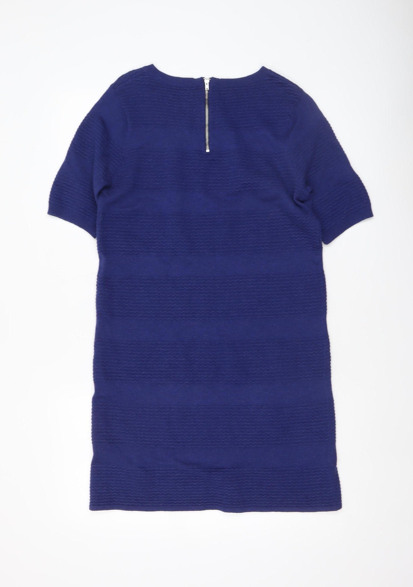 Tu Women’s Blue Shift Dress Size 12 Knit Short Sleeve Workwear