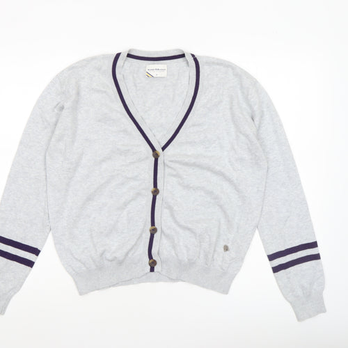 Rupert & Buckley Women's Grey V-Neck Cardigan Size 14