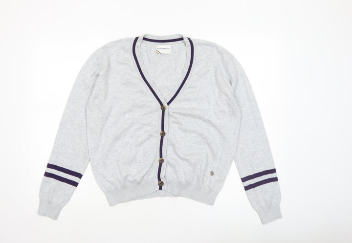 Rupert & Buckley Women's Grey V-Neck Cardigan Size 14