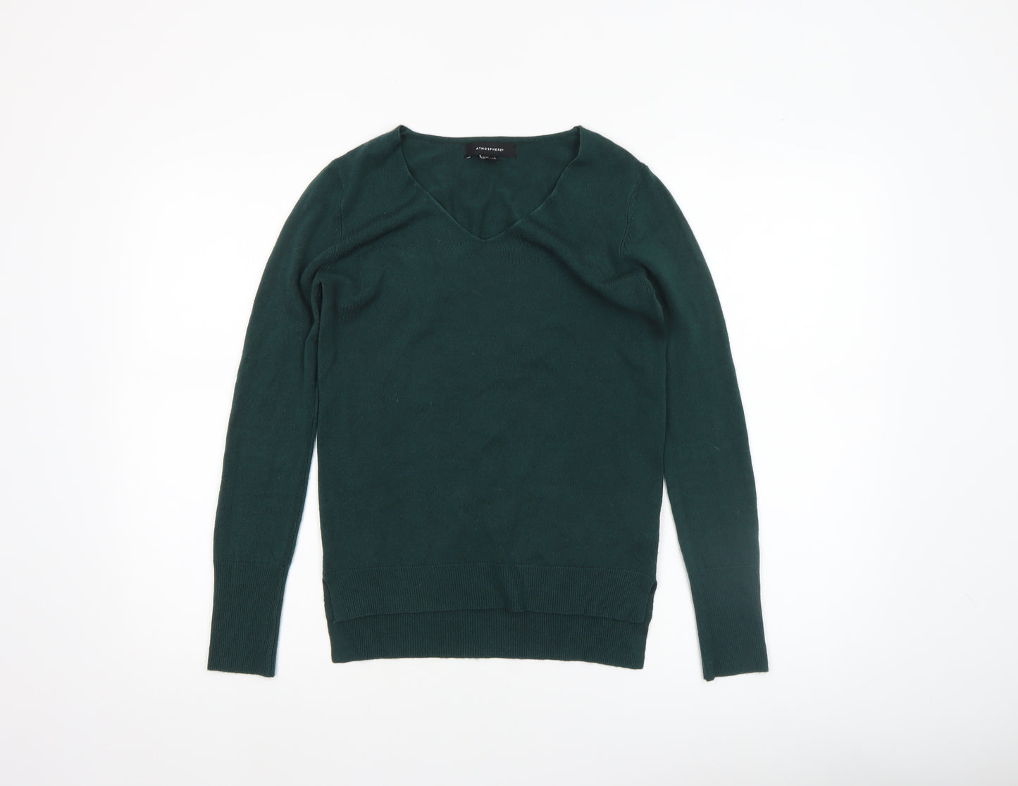 Atmosphere Women's Green V-Neck Long Sleeve Knit Jumper Size 6