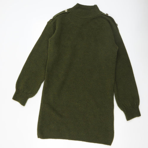 Papaya Women’s Green Mock Neck Long Sleeve Tunic Jumper Size S
