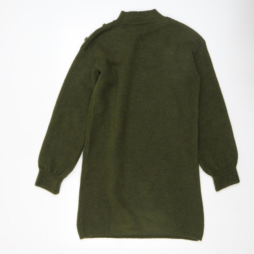 Papaya Women’s Green Mock Neck Long Sleeve Tunic Jumper Size S