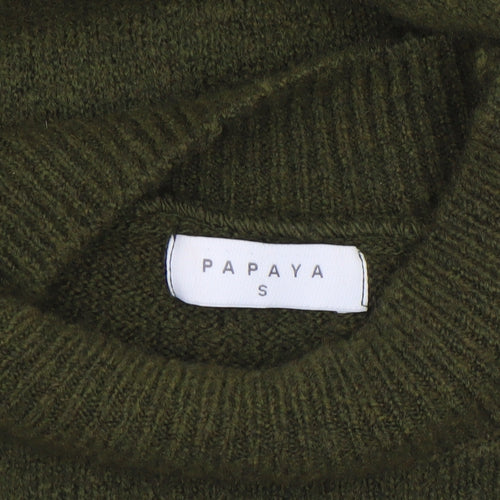 Papaya Women’s Green Mock Neck Long Sleeve Tunic Jumper Size S