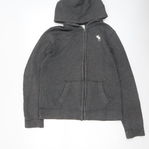 Abercrombie Kids Boys Grey Full Zip Hoodie XL Cotton Blend
