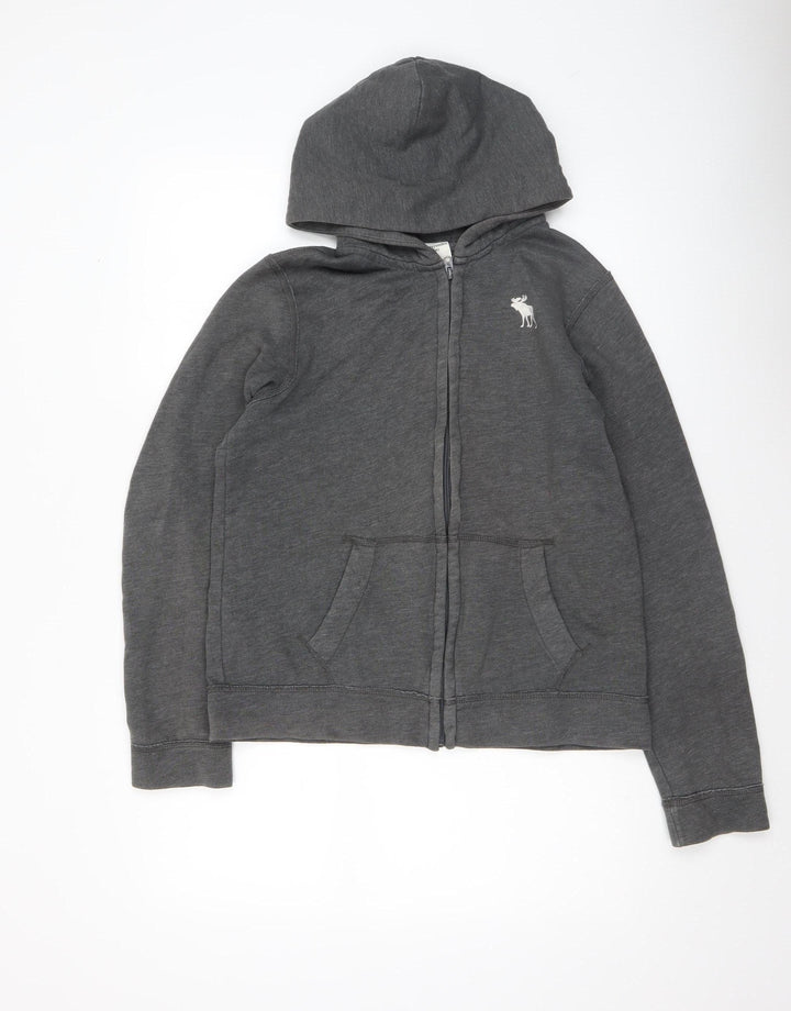 Abercrombie Kids Boys Grey Full Zip Hoodie XL Cotton Blend