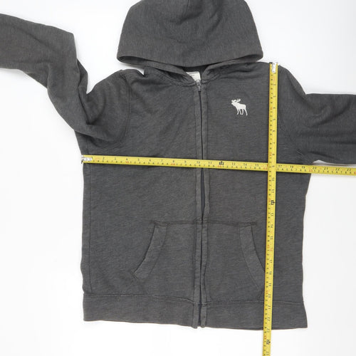 Abercrombie Kids Boys Grey Full Zip Hoodie XL Cotton Blend