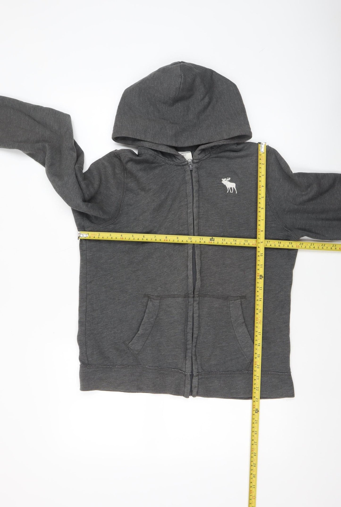 Abercrombie Kids Boys Grey Full Zip Hoodie XL Cotton Blend