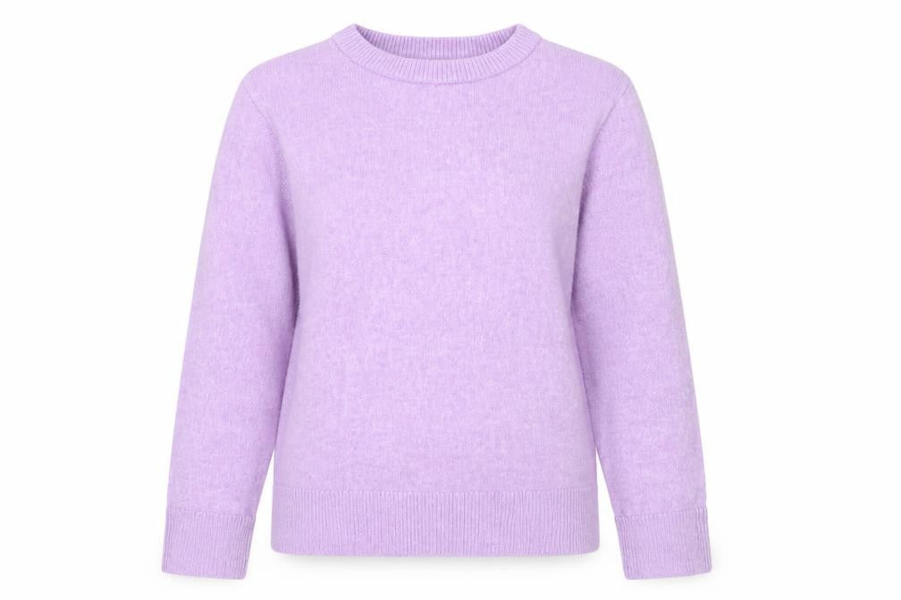 Marks and Spencer Womens Purple Crew Neck Wool Blend Jumper XS