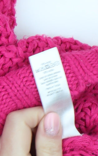 George Women’s Pink Chunky Knit Pullover Jumper Size L 16-18