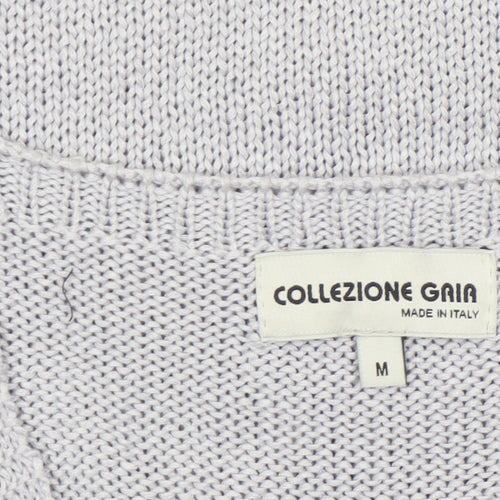 Collezione Gaia Women's Grey Cable-Knit Sleeveless Vest M