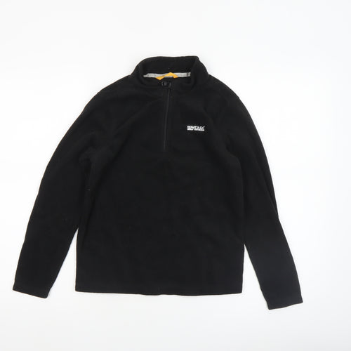 Regatta Boys Black Fleece Pullover Sweatshirt 11-12 Years 1/4 Zip Outdoor