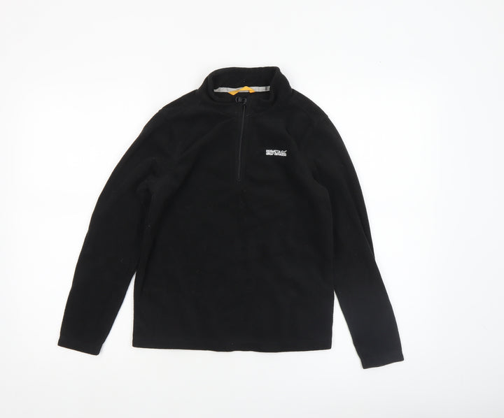 Regatta Boys Black Fleece Pullover Sweatshirt 11-12 Years 1/4 Zip Outdoor