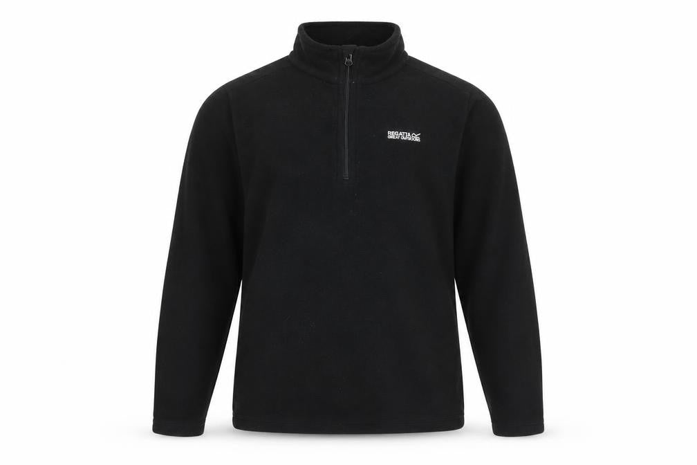 Regatta Boys Black Fleece Pullover Sweatshirt 11-12 Years 1/4 Zip Outdoor