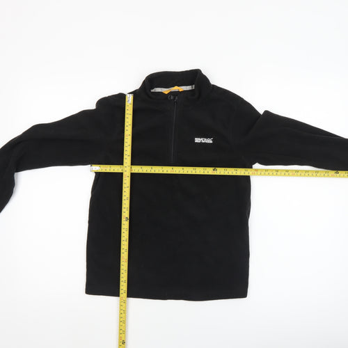 Regatta Boys Black Fleece Pullover Sweatshirt 11-12 Years 1/4 Zip Outdoor
