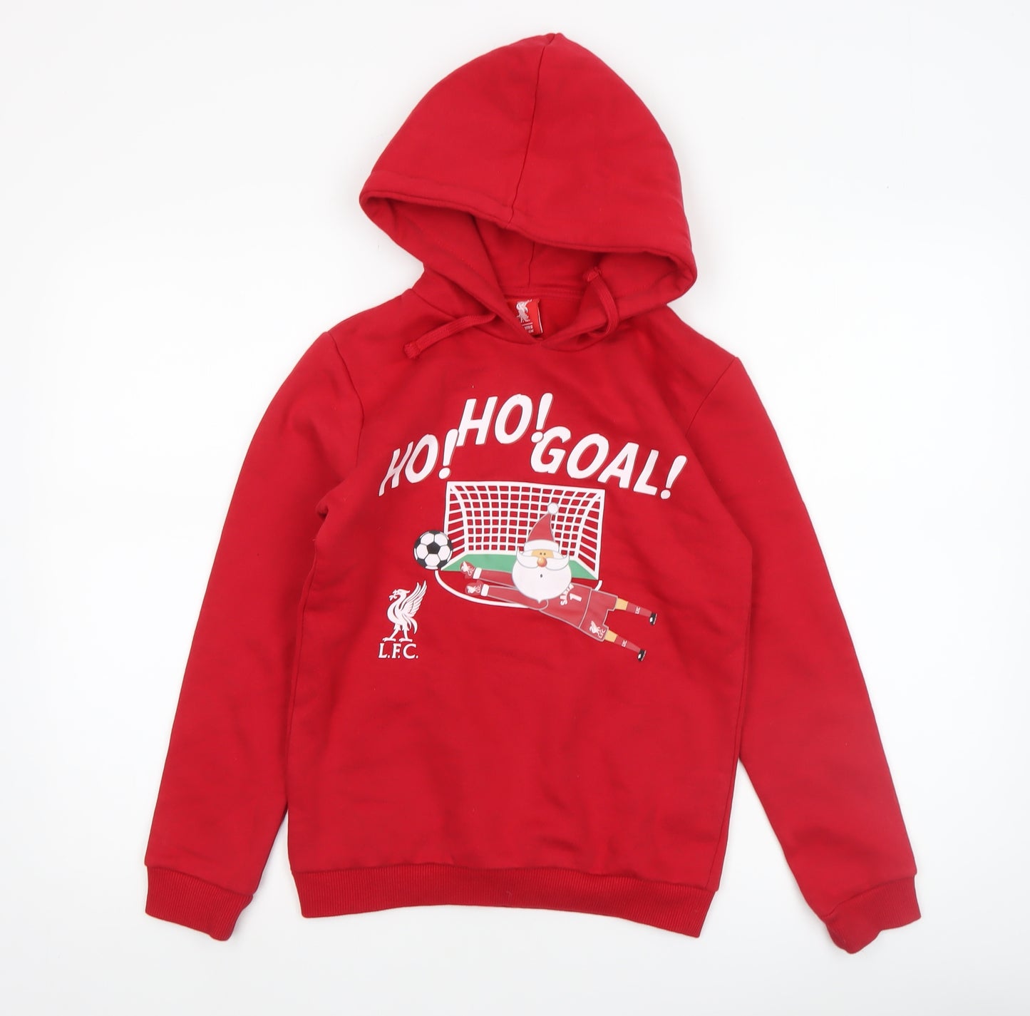 Liverpool FC Boys Red Hoodie 9-10 Years Christmas Santa Football Design