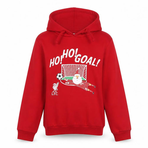 Liverpool FC Boys Red Hoodie 9-10 Years Christmas Santa Football Design