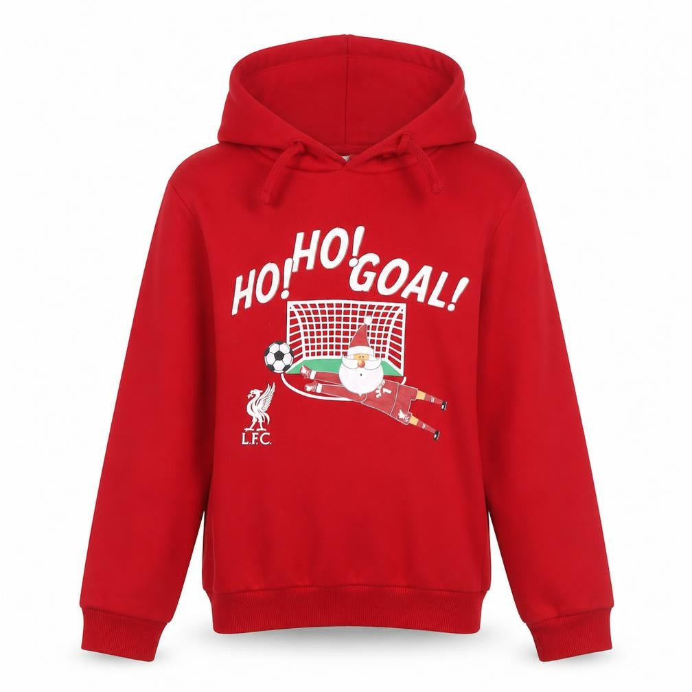 Liverpool FC Boys Red Hoodie 9-10 Years Christmas Santa Football Design