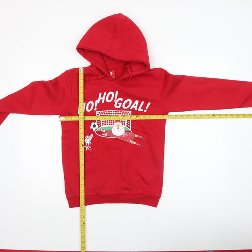 Liverpool FC Boys Red Hoodie 9-10 Years Christmas Santa Football Design