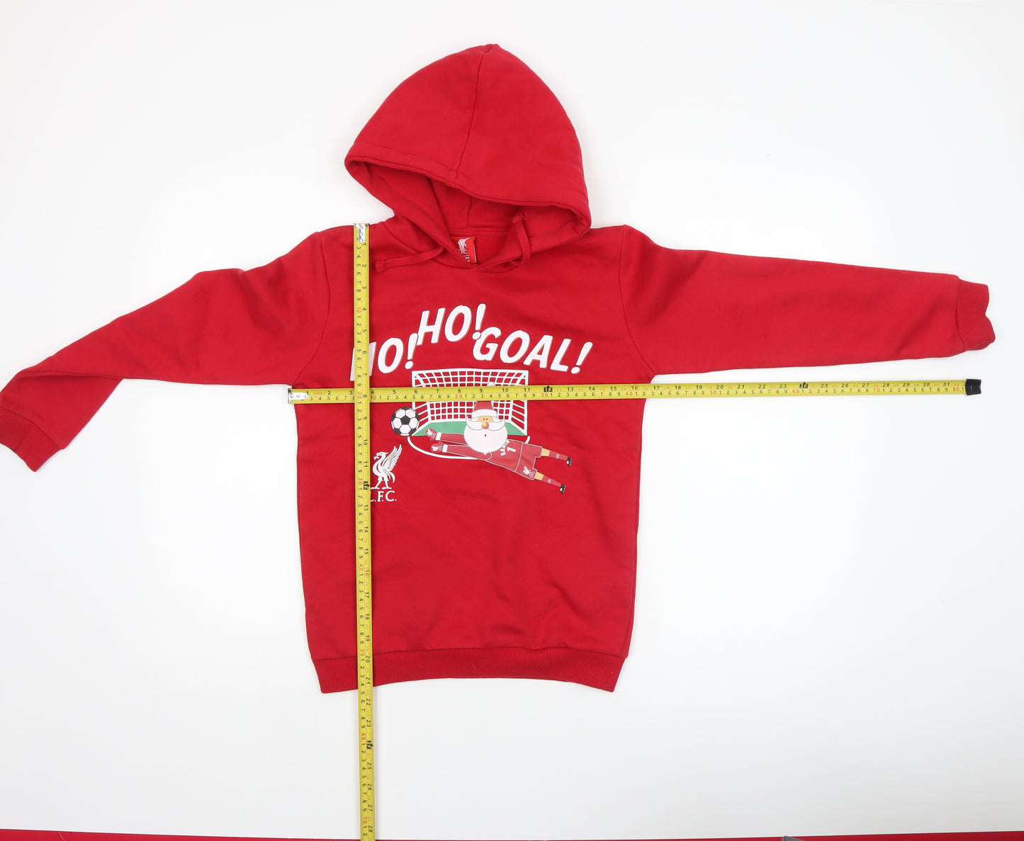 Liverpool FC Boys Red Hoodie 9-10 Years Christmas Santa Football Design