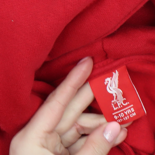 Liverpool FC Boys Red Hoodie 9-10 Years Christmas Santa Football Design
