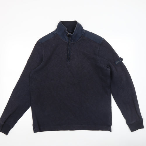 Ben Sherman Men's Blue 1/4 Zip Sweatshirt M Regular Fit Pullover