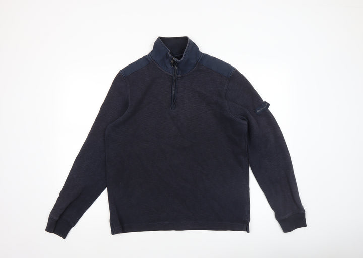 Ben Sherman Men's Blue 1/4 Zip Sweatshirt M Regular Fit Pullover