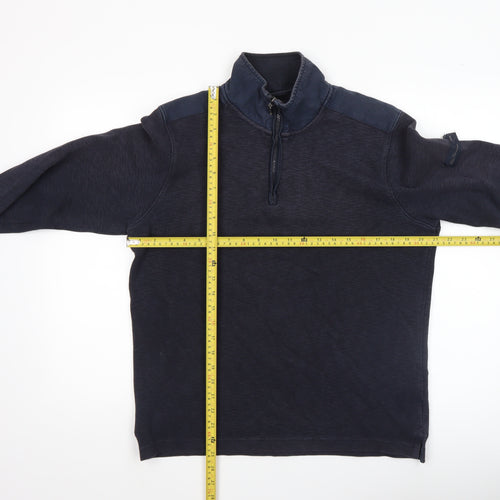 Ben Sherman Men's Blue 1/4 Zip Sweatshirt M Regular Fit Pullover